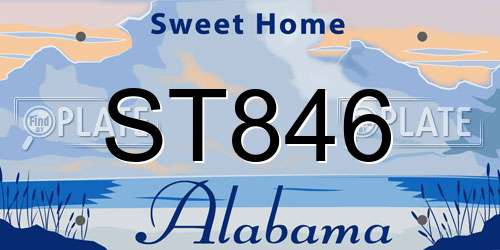 ST846 Alabama License Plate