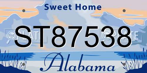 ST87538 Alabama License Plate