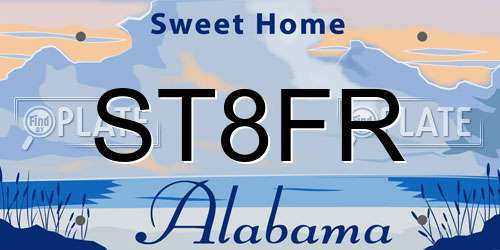 ST8FR Alabama License Plate