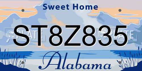 ST8Z835 Alabama License Plate