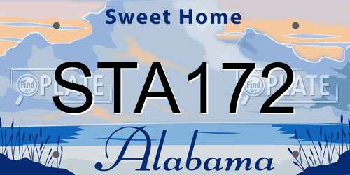 STA172 Alabama License Plate