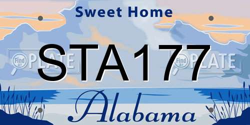STA177 Alabama License Plate