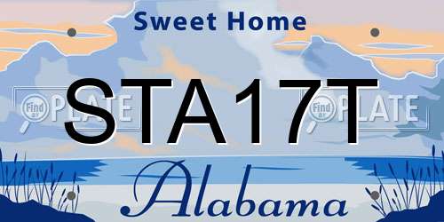 STA17T Alabama License Plate