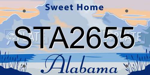 STA2655 Alabama License Plate