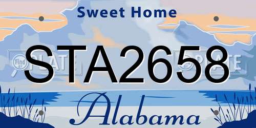 STA2658 Alabama License Plate