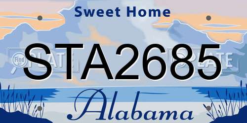 STA2685 Alabama License Plate