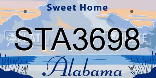 STA3698 Alabama License Plate