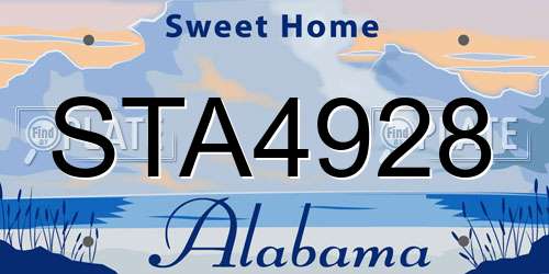 STA4928 Alabama License Plate