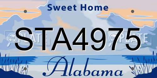 STA4975 Alabama License Plate