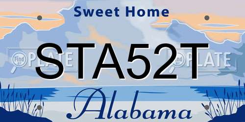 STA52T Alabama License Plate