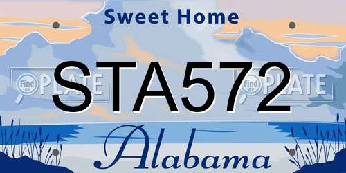 STA572 Alabama License Plate