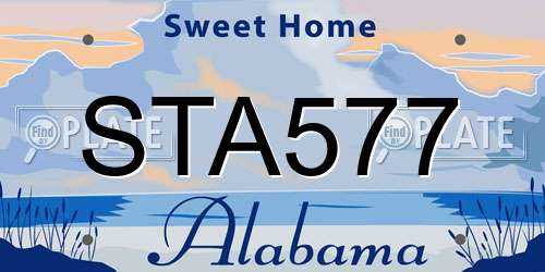 STA577 Alabama License Plate