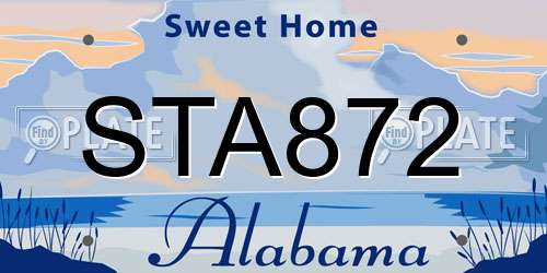 STA872 Alabama License Plate