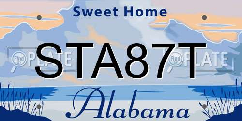 STA87T Alabama License Plate