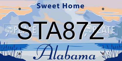 STA87Z Alabama License Plate
