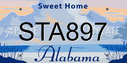 STA897 Alabama License Plate