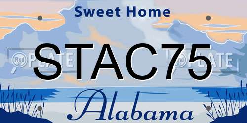STAC75 Alabama License Plate