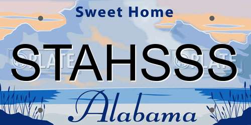 STAHSSS Alabama License Plate