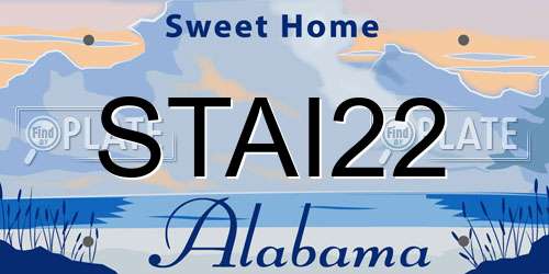 STAI22 Alabama License Plate