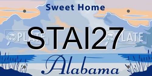 STAI27 Alabama License Plate