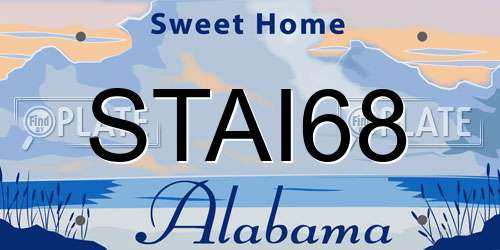 STAI68 Alabama License Plate