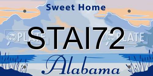 STAI72 Alabama License Plate