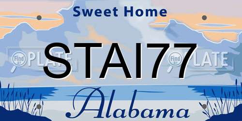 STAI77 Alabama License Plate