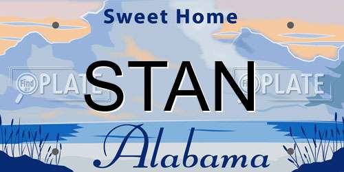 STAN Alabama License Plate