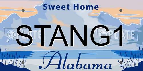 STANG1 Alabama License Plate