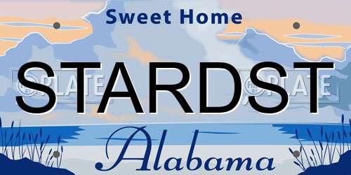 STARDST Alabama License Plate