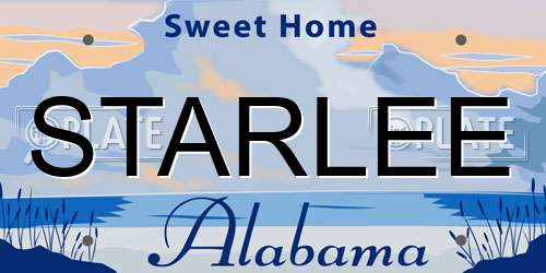 STARLEE Alabama License Plate