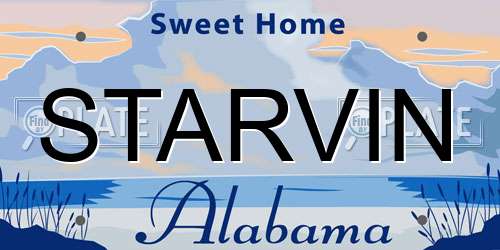 STARVIN Alabama License Plate