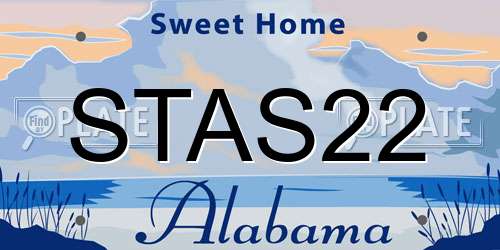 STAS22 Alabama License Plate