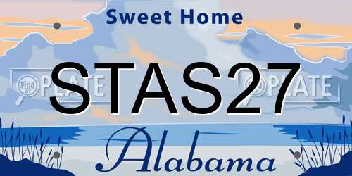 STAS27 Alabama License Plate