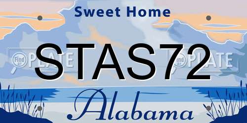 STAS72 Alabama License Plate