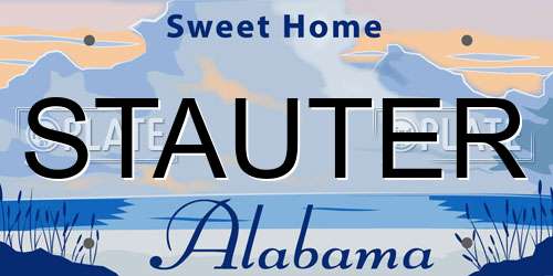 STAUTER Alabama License Plate