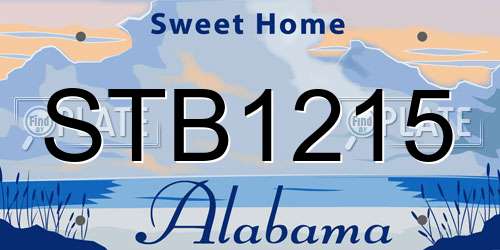 STB1215 Alabama License Plate
