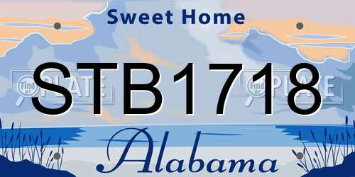 STB1718 Alabama License Plate