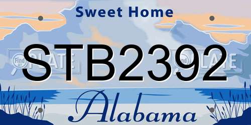 STB2392 Alabama License Plate