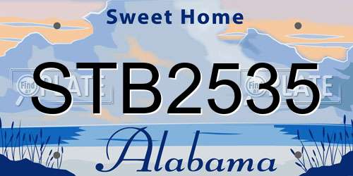 STB2535 Alabama License Plate