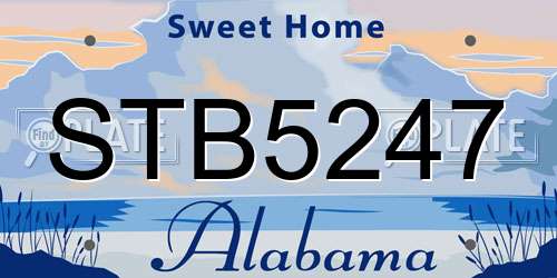 STB5247 Alabama License Plate