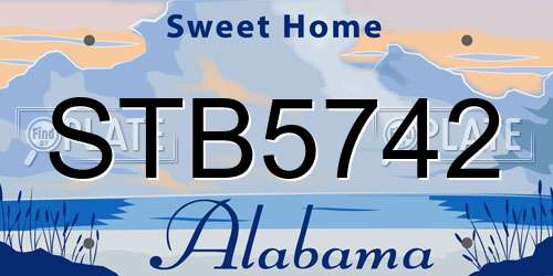 STB5742 Alabama License Plate