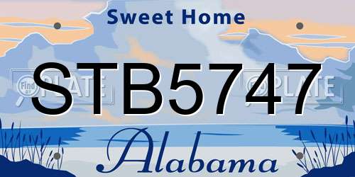 STB5747 Alabama License Plate