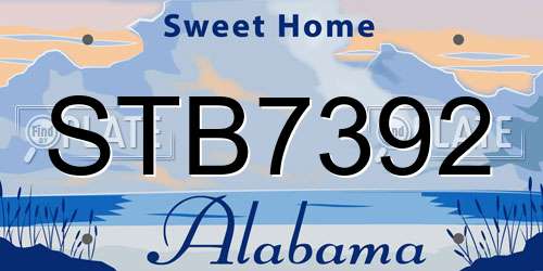 STB7392 Alabama License Plate