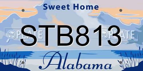 STB813 Alabama License Plate