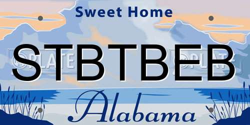 STBTBEB Alabama License Plate
