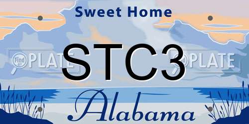 STC3 Alabama License Plate