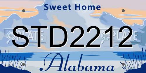 STD2212 Alabama License Plate
