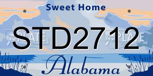 STD2712 Alabama License Plate