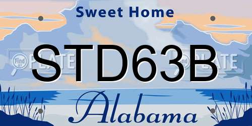 STD63B Alabama License Plate